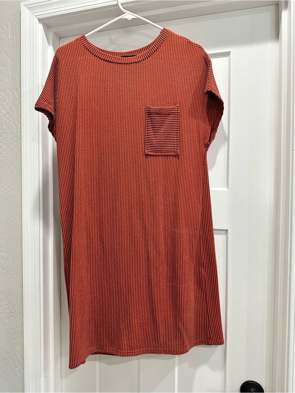 Women’s Brick Red Knit Pocket Dress